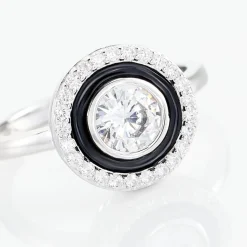 Histoire d'Or Bague Solitaire Aliou Argent Blanc Oxyde De Zirconium New