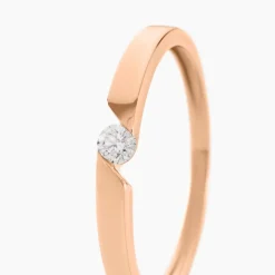 Histoire d'Or Bague Solitaire Anilie Or Rose Diamant Outlet