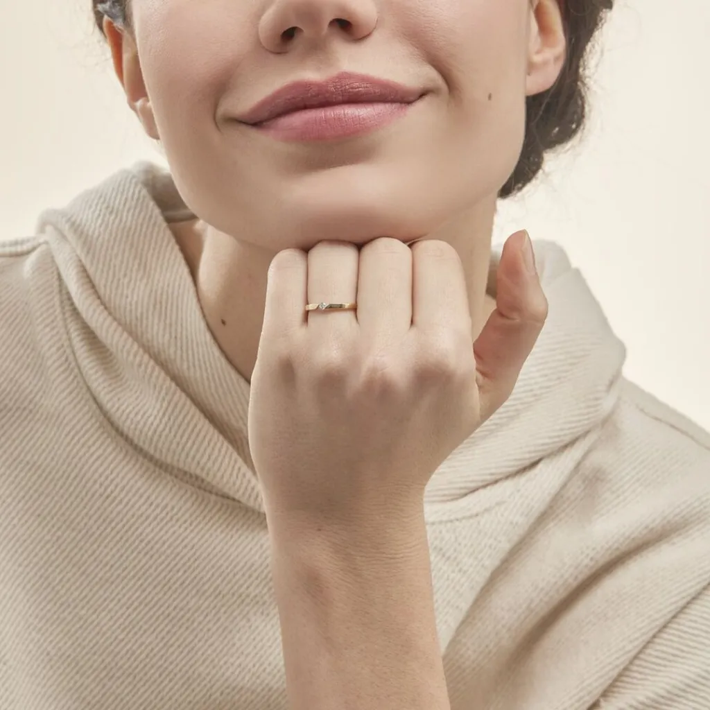 Histoire d'Or Bague Solitaire Anilie Or Jaune Diamant Sale