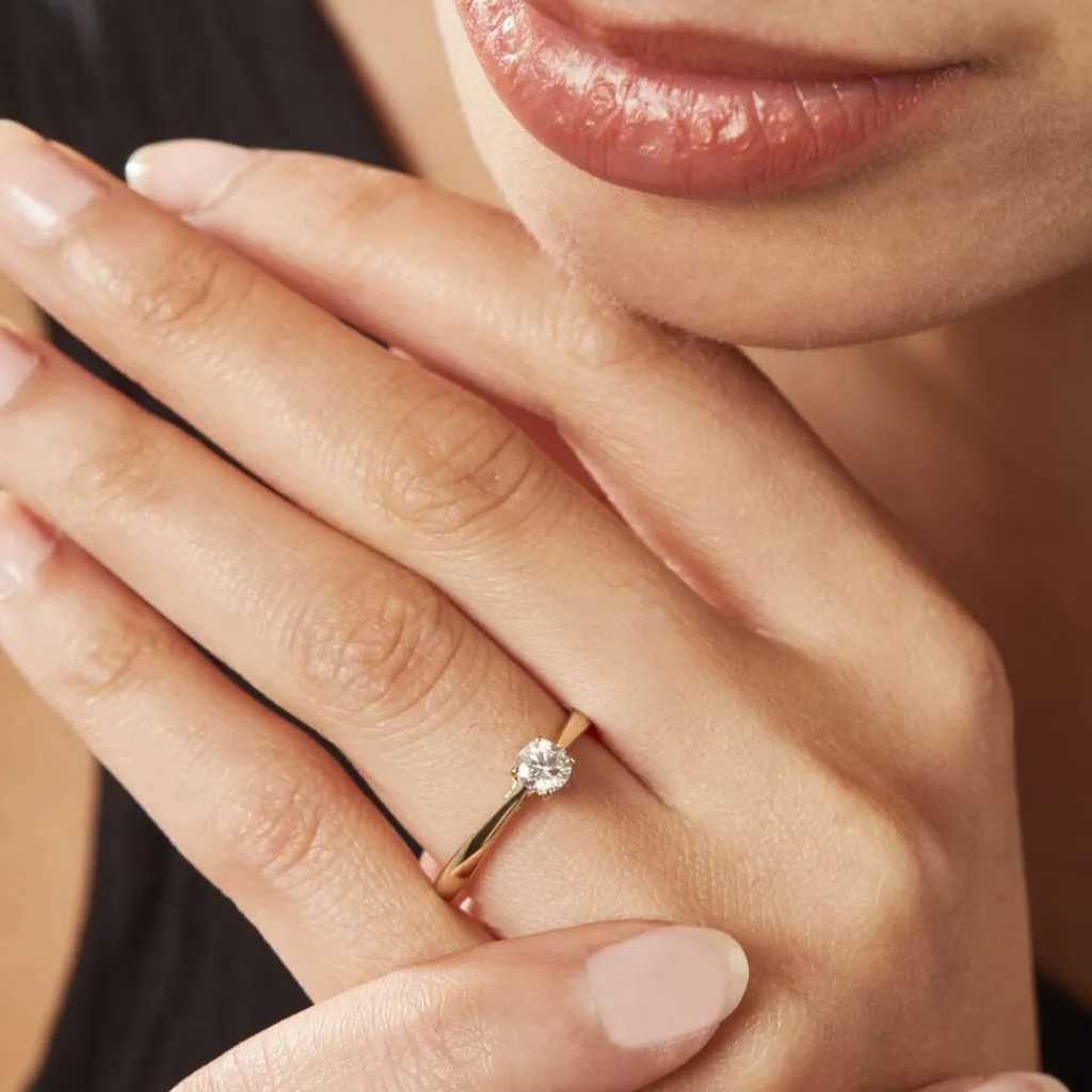 Histoire d'Or Bague Solitaire Aphrodite Or Jaune Diamant or blanc diamant blanc Clearance