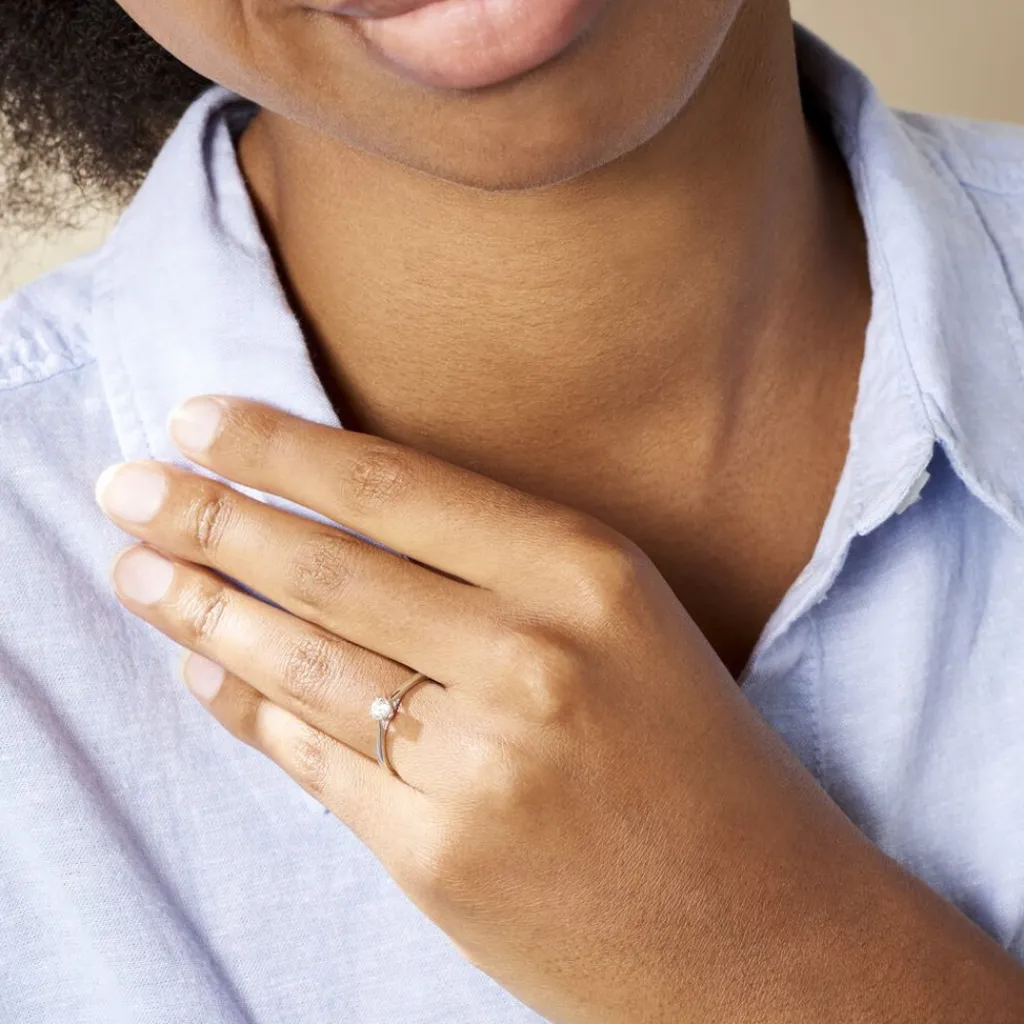 Histoire d'Or Bague Solitaire Aphrodite Or Blanc Diamant or blanc diamant blanc Outlet