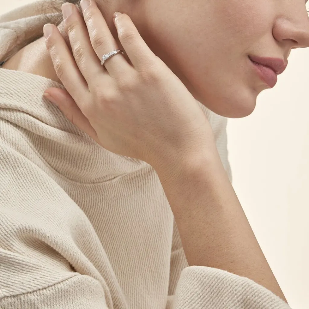 Histoire d'Or Bague Solitaire Aramis Or Blanc Diamant Clearance