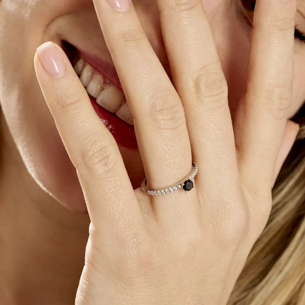 Histoire d'Or Bague Solitaire Argent Blanc Quitteri Oxyde De Zirconium