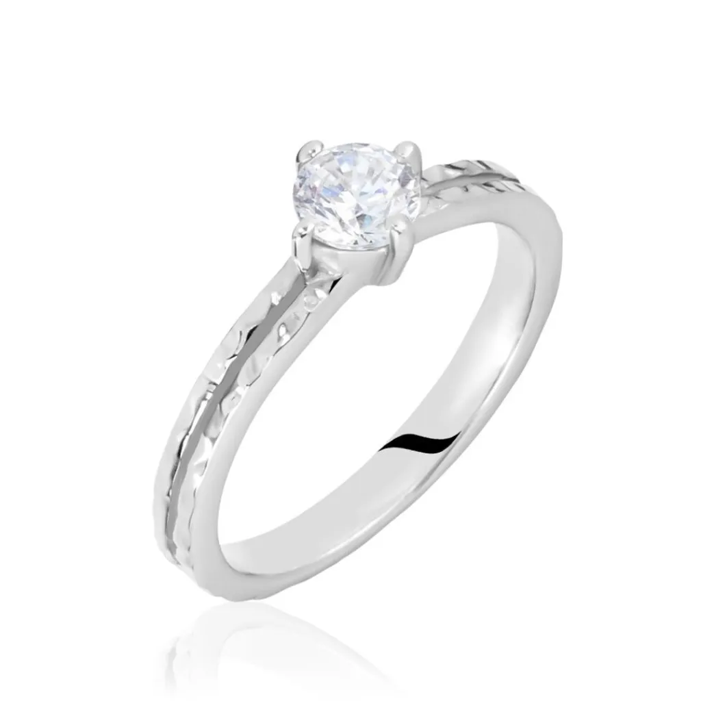 Histoire d'Or Bague Solitaire Argent Blanc Candi Oxyde De Zirconium Outlet