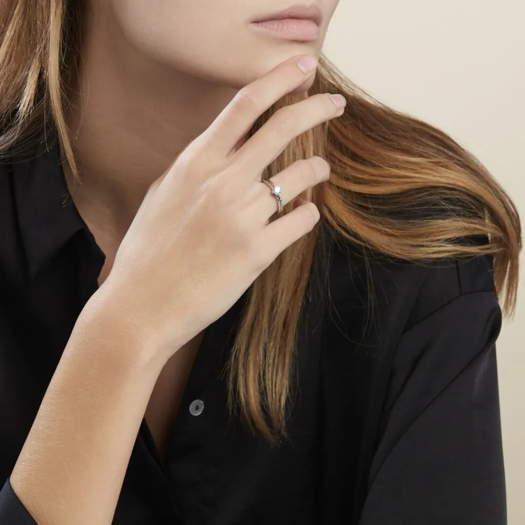 Histoire d'Or Bague Solitaire Argent Blanc Candi Oxyde De Zirconium Outlet
