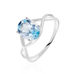 Histoire d'Or Bague Solitaire Armaelle Or Blanc Topaze or blanc topaze bleu sky