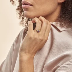 Histoire d'Or Bague Solitaire Arzula Or Jaune Amethyste or jaune amethyste violette New