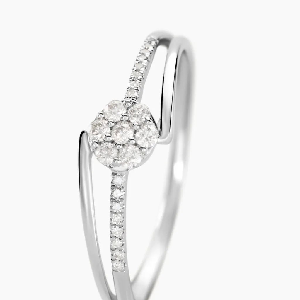 Histoire d'Or Bague Solitaire Atalante Or Blanc Diamant Discount