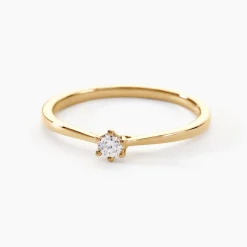 Histoire d'Or Bague Solitaire Athena or jaune diamant