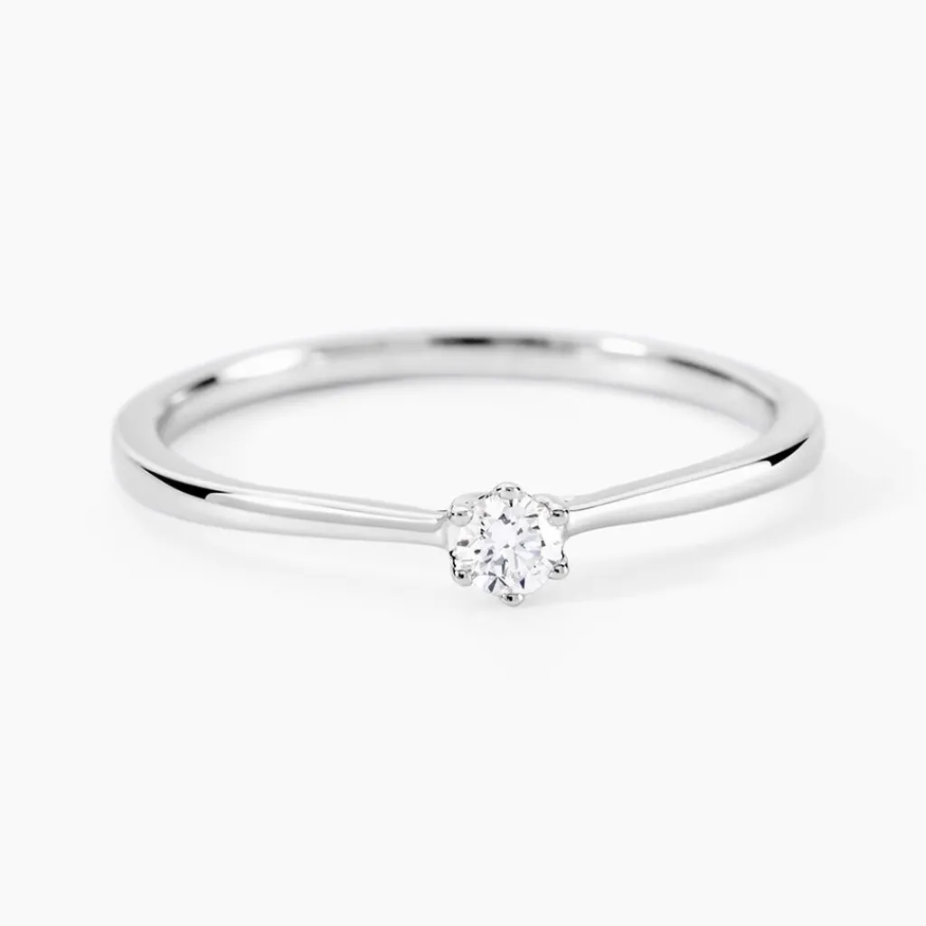Histoire d'Or Bague Solitaire Athena or blanc diamant Clearance