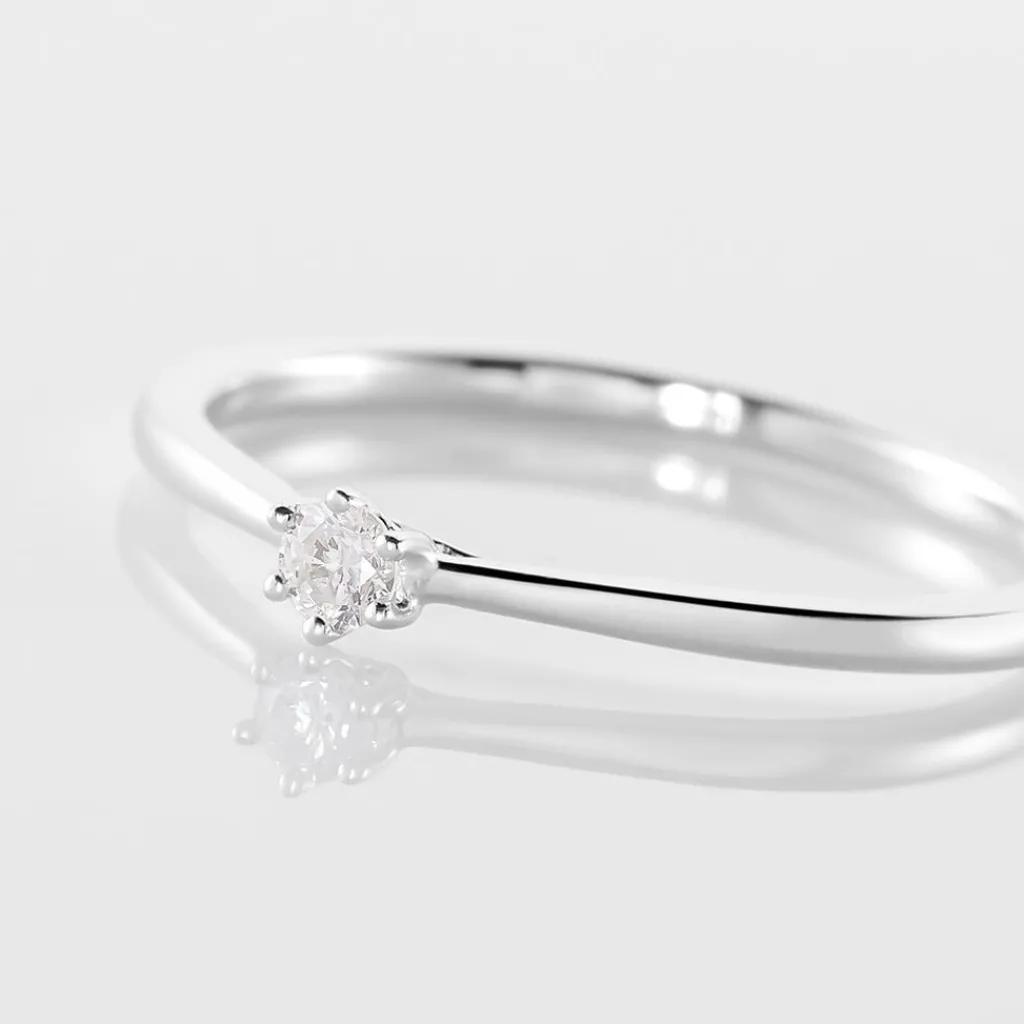 Histoire d'Or Bague Solitaire Athena or blanc diamant Clearance