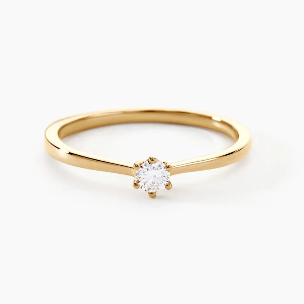 Histoire d'Or Bague Solitaire Athena or jaune diamant Hot