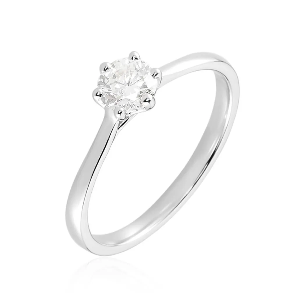 Histoire d'Or Bague Solitaire Athena or blanc diamant