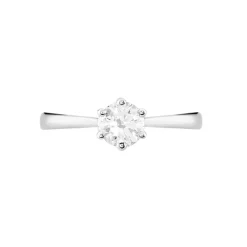 Histoire d'Or Bague Solitaire Athena or blanc diamant