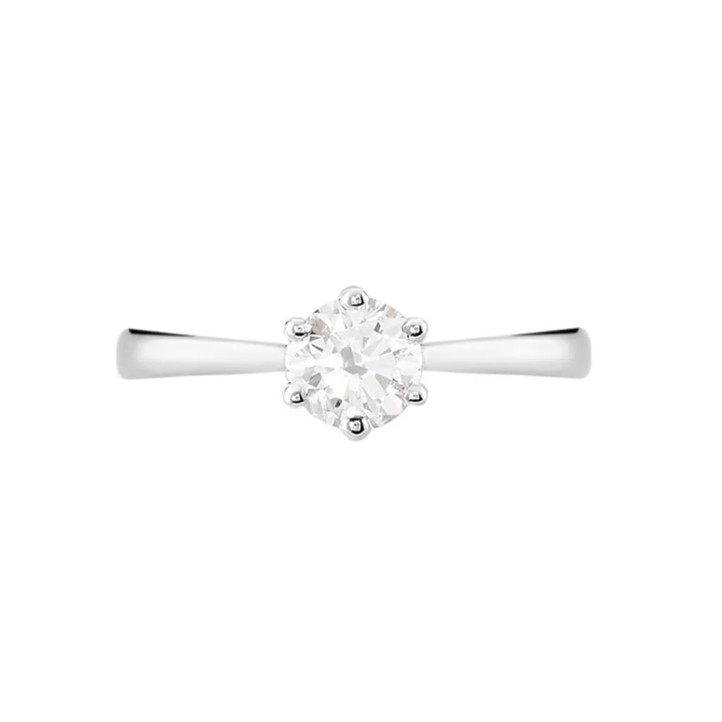 Histoire d'Or Bague Solitaire Athena or blanc diamant