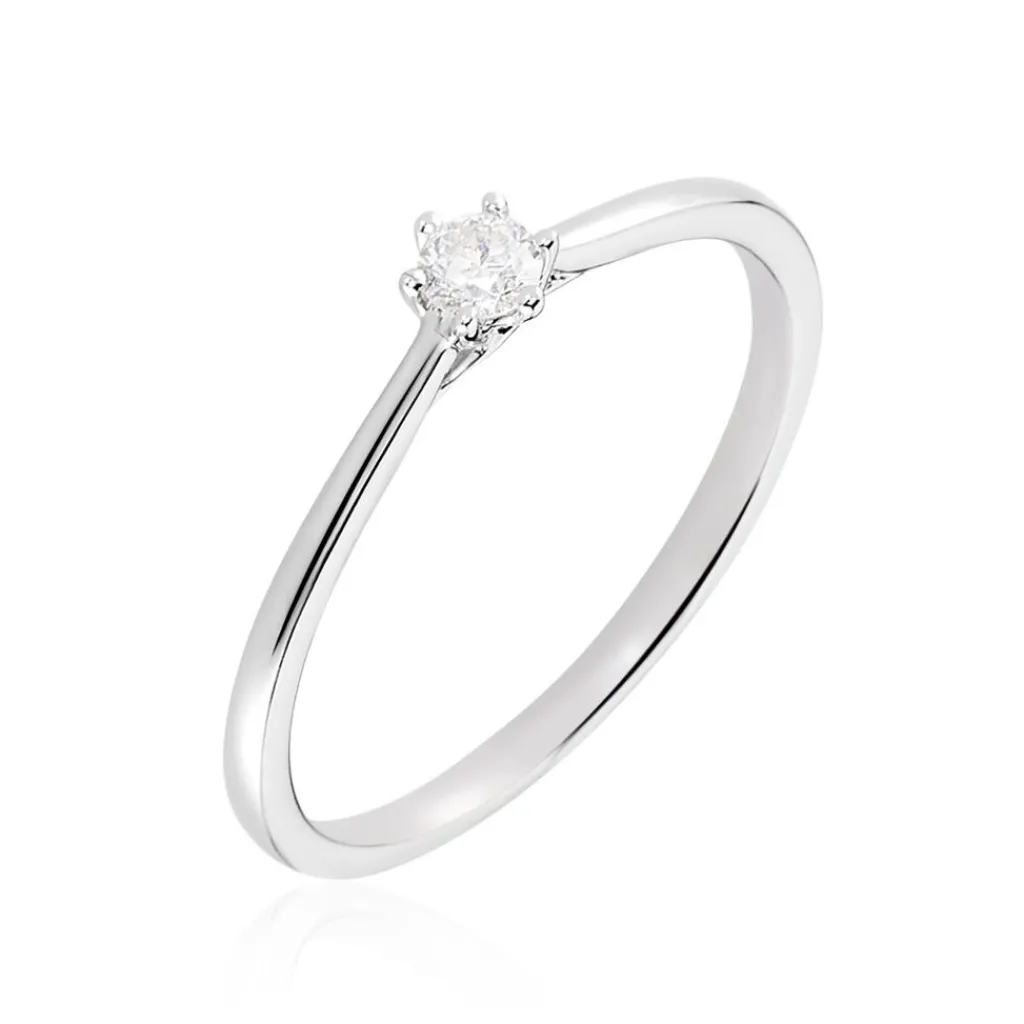 Histoire d'Or Bague Solitaire Athena or blanc diamant Outlet