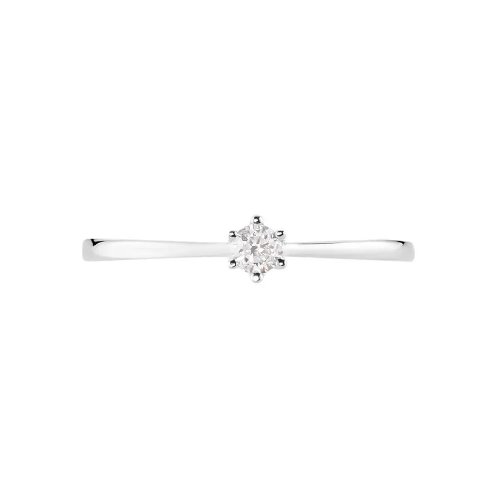 Histoire d'Or Bague Solitaire Athena or blanc diamant Outlet