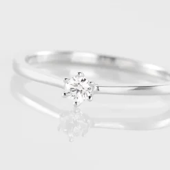 Histoire d'Or Bague Solitaire Athena or blanc diamant Outlet