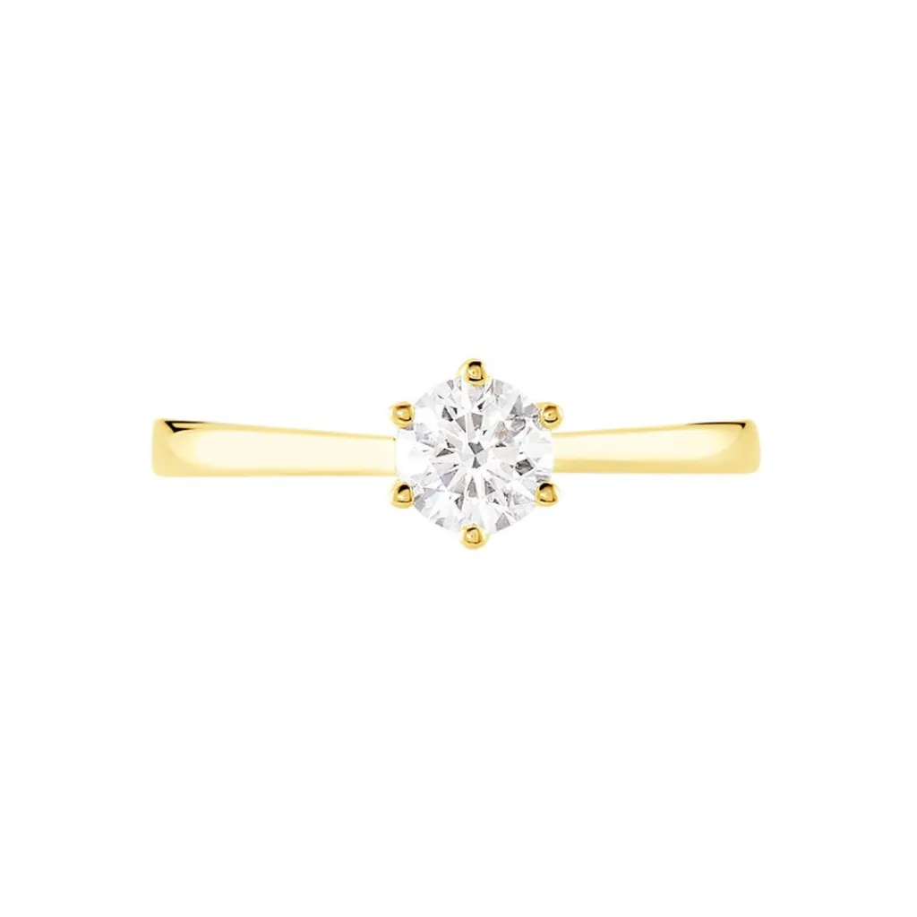 Histoire d'Or Bague Solitaire Athena or jaune diamant