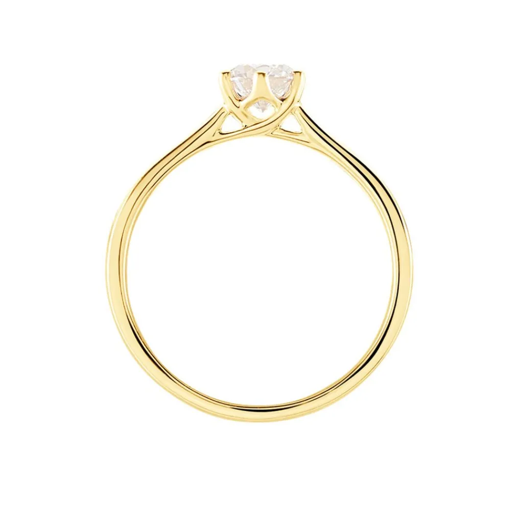 Histoire d'Or Bague Solitaire Athena or jaune diamant