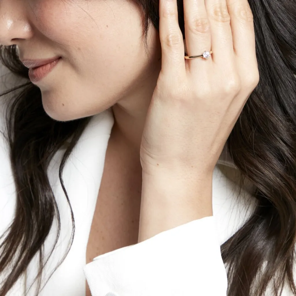 Histoire d'Or Bague Solitaire Athena or jaune diamant