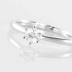 Histoire d'Or Bague Solitaire Athena or blanc diamant