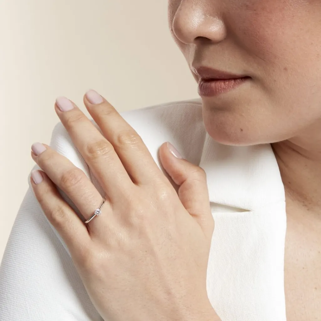 Histoire d'Or Bague Solitaire Athena or blanc diamant Discount