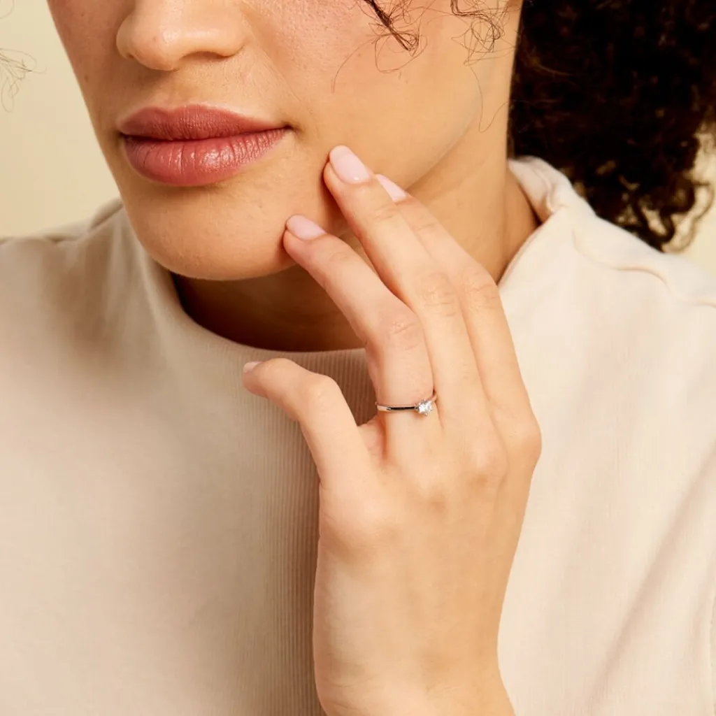 Histoire d'Or Bague Solitaire Athena or blanc diamant Discount