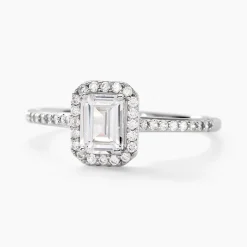 Histoire d'Or Bague Solitaire Cadmos Argent Blanc Oxyde De Zirconium New