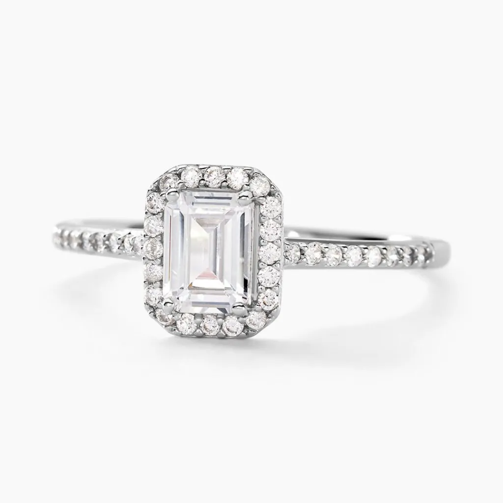 Histoire d'Or Bague Solitaire Cadmos Argent Blanc Oxyde De Zirconium New