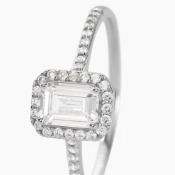 Histoire d'Or Bague Solitaire Cadmos Argent Blanc Oxyde De Zirconium New