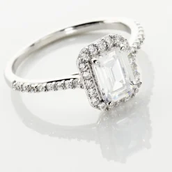 Histoire d'Or Bague Solitaire Cadmos Argent Blanc Oxyde De Zirconium New