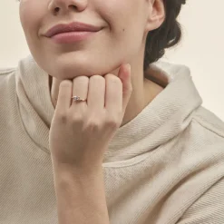 Histoire d'Or Bague Solitaire Camilia De Zirconium or rose oxyde Clearance