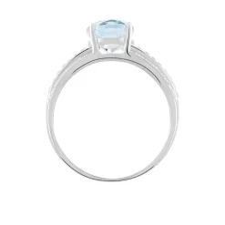 Histoire d'Or Bague Solitaire Carmelice Or Blanc Topaze Et Oxyde De Zirconium Online