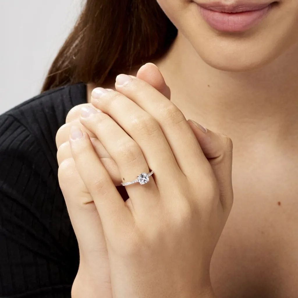 Histoire d'Or Bague Solitaire Celina Argent Blanc Oxyde De Zirconium Discount