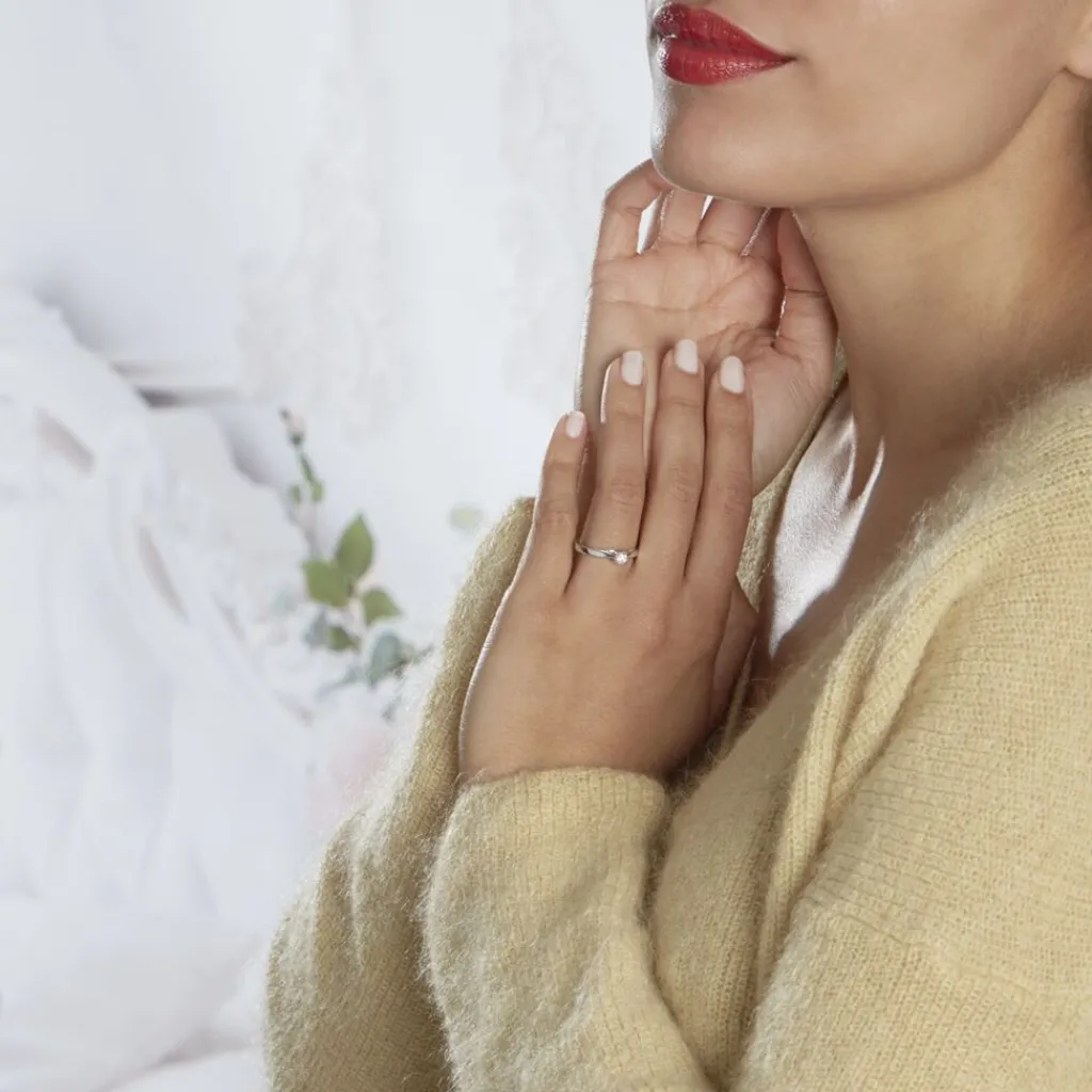 Histoire d'Or Bague Solitaire Celina Or Blanc Diamant Sale