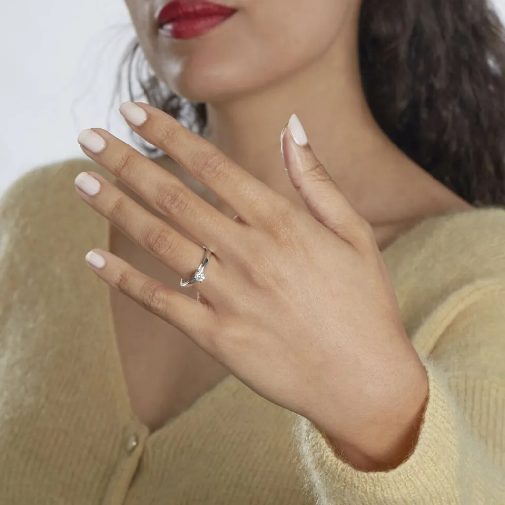 Histoire d'Or Bague Solitaire Celina Or Blanc Diamant Hot