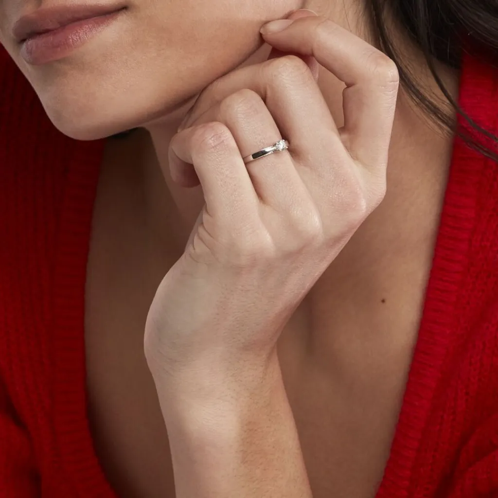 Histoire d'Or Bague Solitaire Celina Or Blanc Diamant