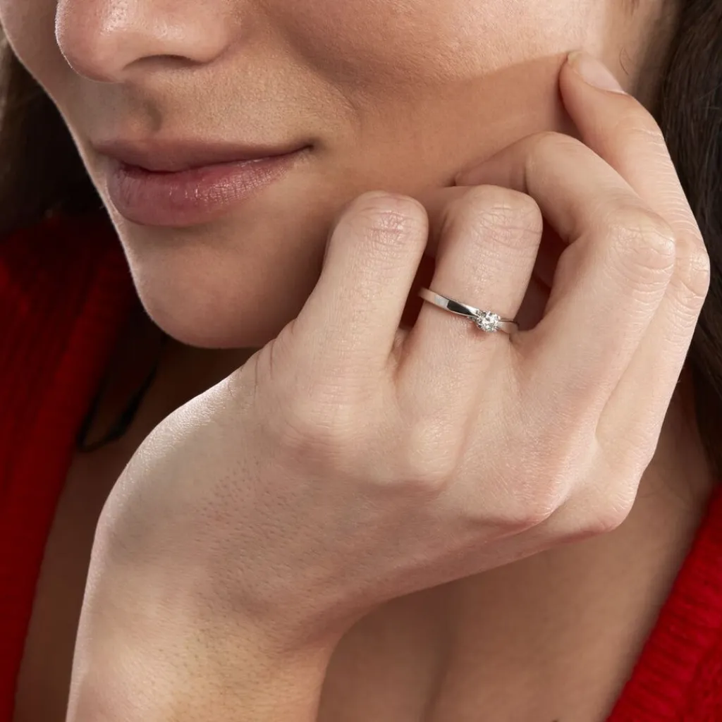 Histoire d'Or Bague Solitaire Celina Or Blanc Diamant