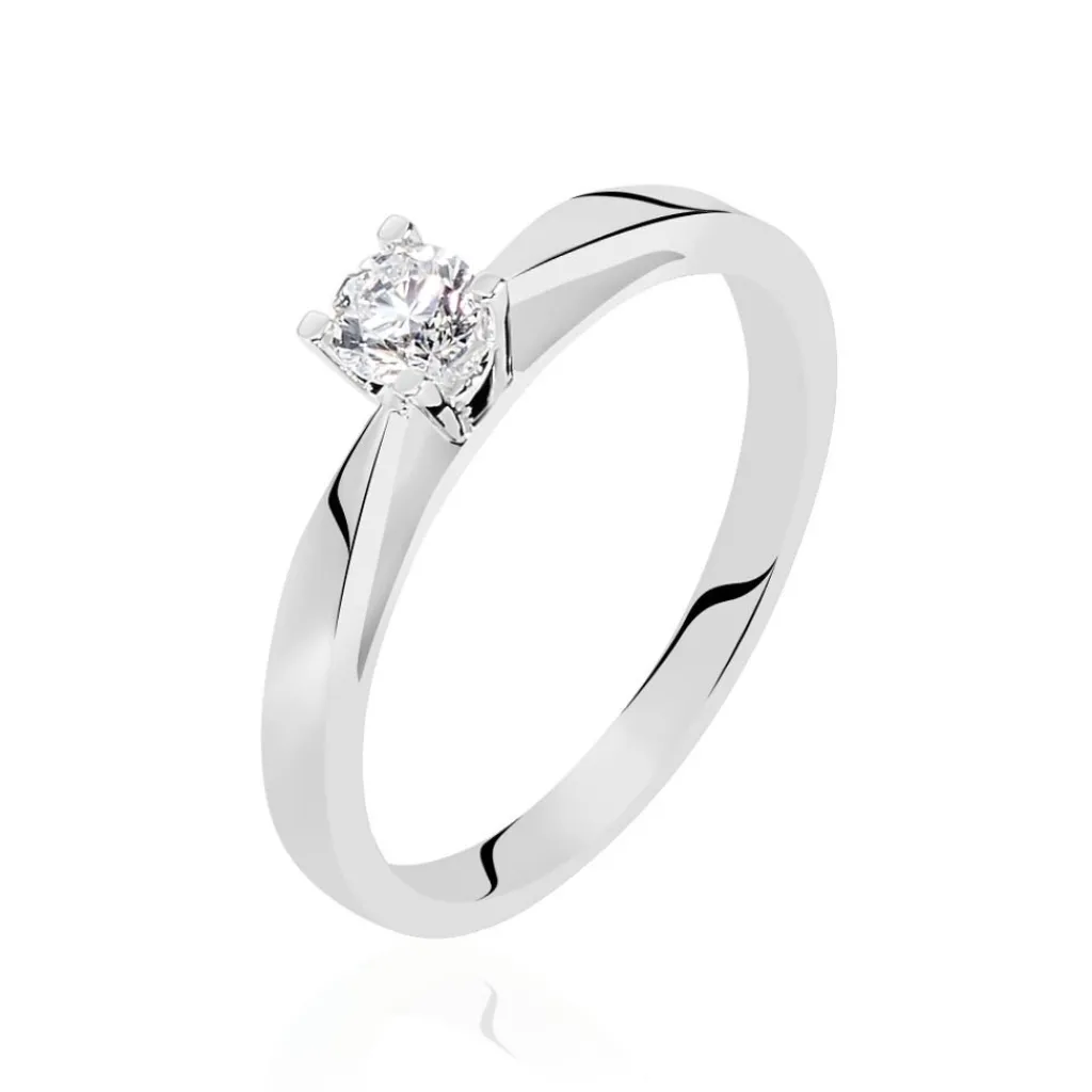 Histoire d'Or Bague Solitaire Celina Or Blanc Diamant New