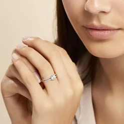 Histoire d'Or Bague Solitaire Cesarine De Zirconium or blanc oxyde New