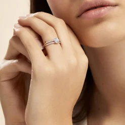 Histoire d'Or Bague Solitaire Cesarine De Zirconium or blanc oxyde New