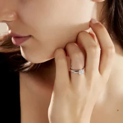 Histoire d'Or Bague Solitaire Charlene Or Blanc Diamant Synthetique Discount