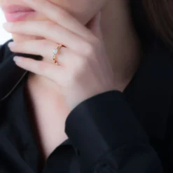 Histoire d'Or Bague Solitaire Collection Grace Or Rose Diamant Hot