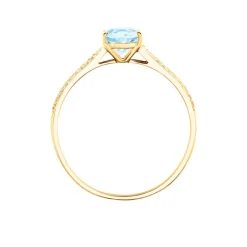 Histoire d'Or Bague Solitaire Crista Or Jaune Topaze Et Oxyde or jaune topaze bleu sky Sale