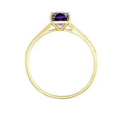 Histoire d'Or Bague Solitaire Crista Or Jauneamethyste Et Oxyde or jaune amethyste violette Online