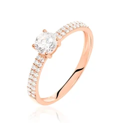 Histoire d'Or Bague Solitaire Dayna De Zirconium or rose oxyde Discount