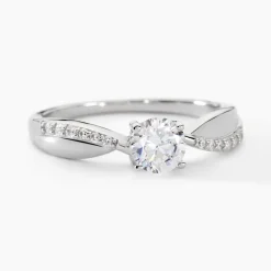 Histoire d'Or Bague Solitaire Doralicia Argent Blanc Oxyde De Zirconium New