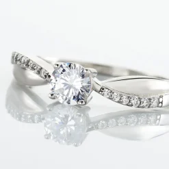 Histoire d'Or Bague Solitaire Doralicia Argent Blanc Oxyde De Zirconium New