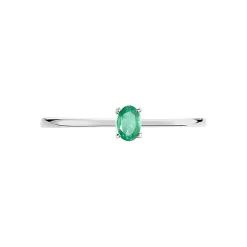 Histoire d'Or Bague Solitaire Dota Or Blanc Emeraude Online